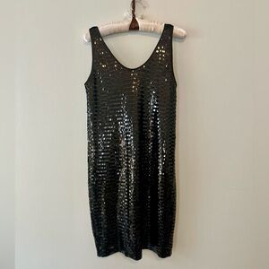 NWT A/X Armani Exchange Black Holiday Sequin Cocktail Dress Size 6